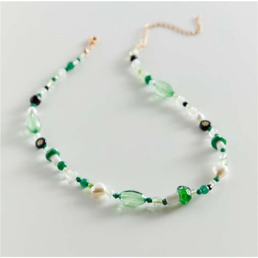 Urban Outfitters green beaded Chill out choker  necklace